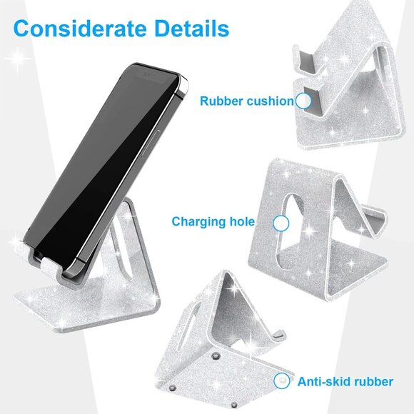 Acrylic Cell Phone Stand, Portable Phone Holder, Phone Stand for Desk, Compatibl - Picture 3 of 7